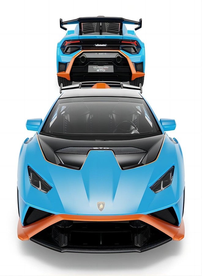 راستار سيارة راستار 64300 بمقياس 1/32 تعمل بالسحب للخلف - سيارة لعبة لامبورغيني هوراكان STO مرخصة رسميًا للأطفال، هدية مثالية للأولاد والبنات، لون أزرق - Image 4